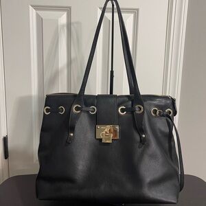 Jimmy Choo Black Leather Shoulder Bag